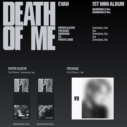 EVAN - 1st Mini Album [DEATH OF ME] (BANDANA Ver.)