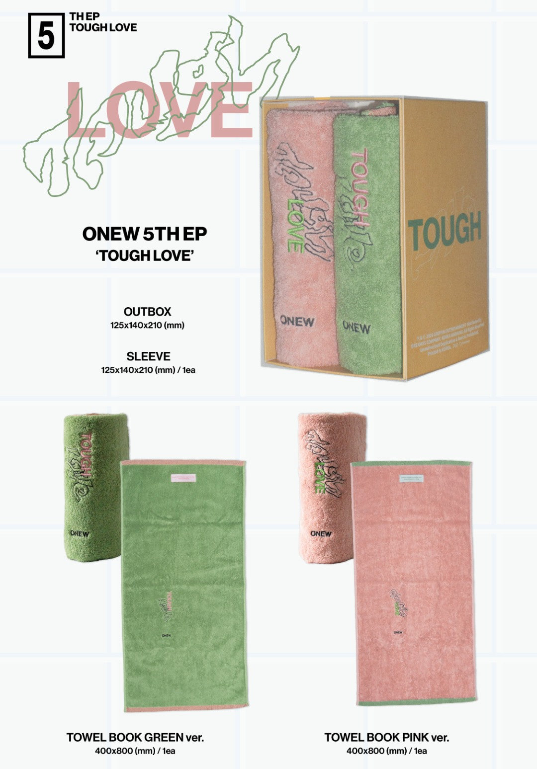 ONEW - 5th Mini Album [TOUGH LOVE] (TOWEL BOOK Ver.)