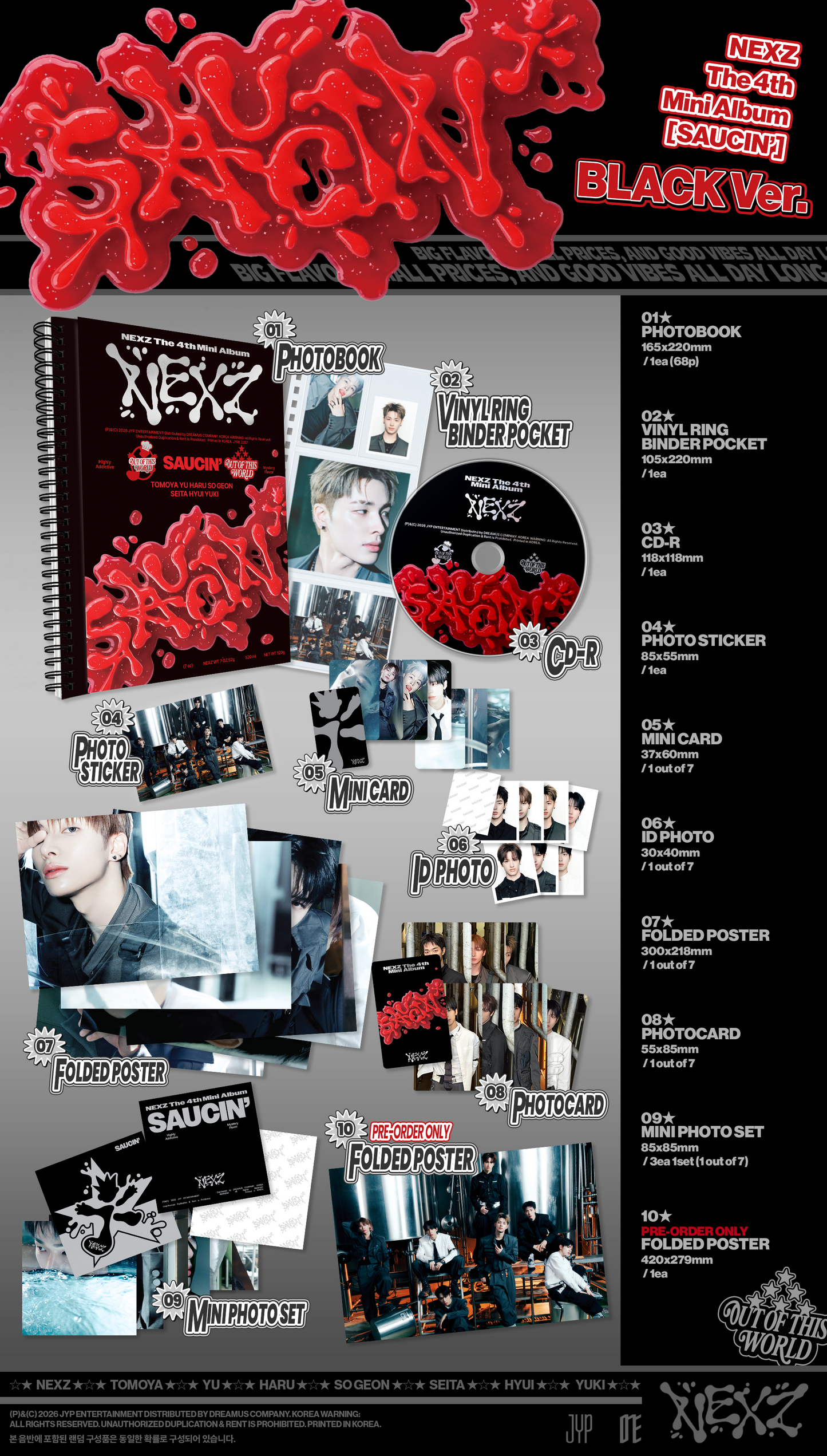 (Pre-order Bonus) NEXZ - 4th Mini Album [SAUCIN'] (Photobook Ver.)