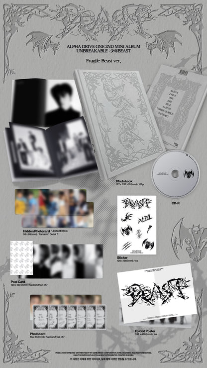 ALPHA DRIVE ONE - 2nd Mini Album [UNBREAKABLE : 少年BEAST] (Fragile Beast Ver.)