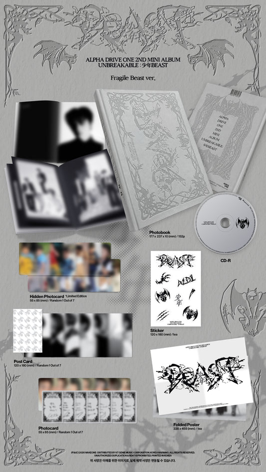 (AppleMusic Gift) ALPHA DRIVE ONE - 2nd Mini Album [UNBREAKABLE : 少年BEAST] (Fragile Beast Ver.)