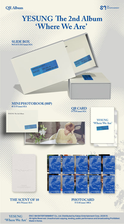 YESUNG (SUPER JUNIOR) - 2nd Album [Where We Are] (QR Ver.) (SMART ALBUM)