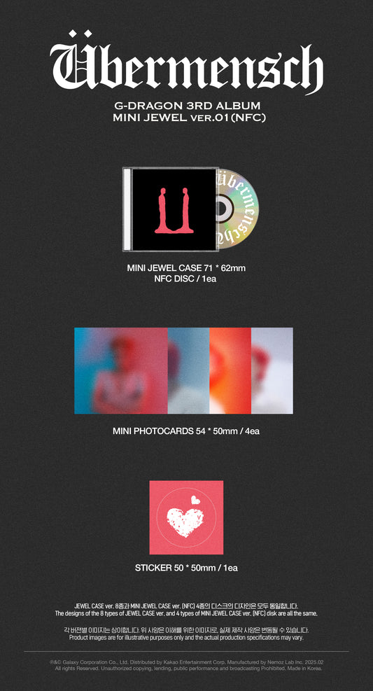 G-DRAGON - 3rd Album [Übermensch] (MINI JEWEL ver.) (NFC)
