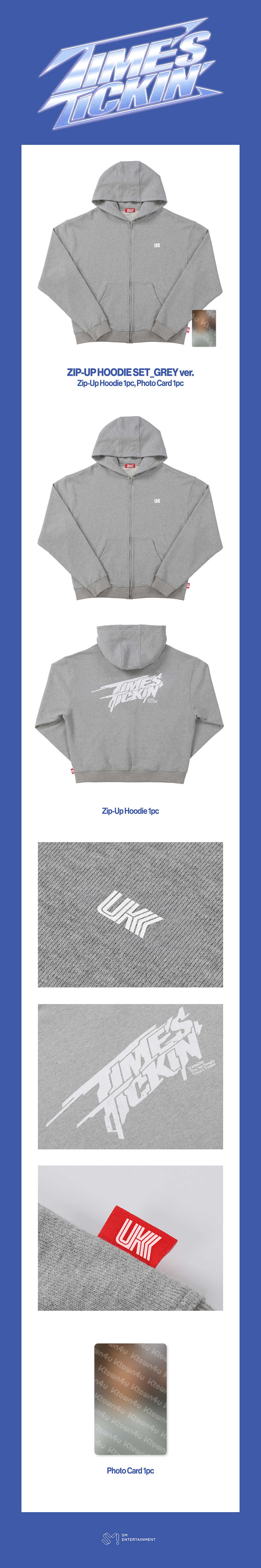 U-KNOW - [2026 [U-KNOW PROJECT 26 : SCENE#1] in SEOUL MD] ZIP-UP HOODIE SET (GREY Ver.)