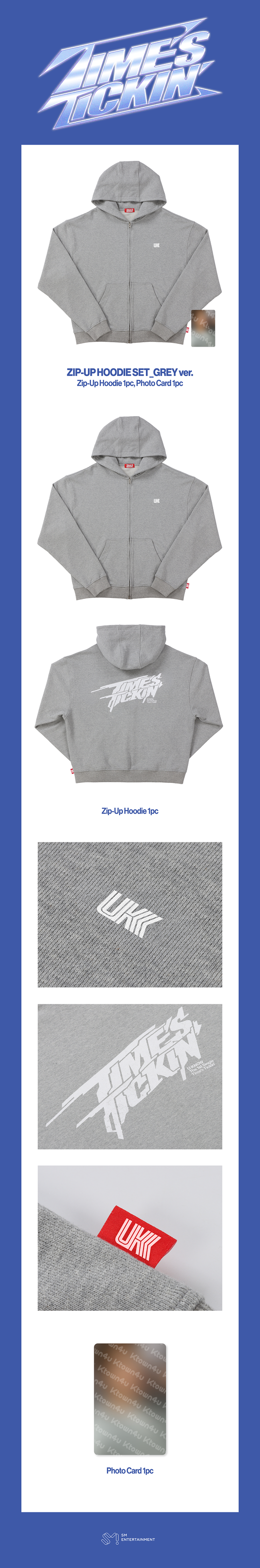 U-KNOW - [2026 [U-KNOW PROJECT 26 : SCENE#1] in SEOUL MD] ZIP-UP HOODIE SET (GREY Ver.)