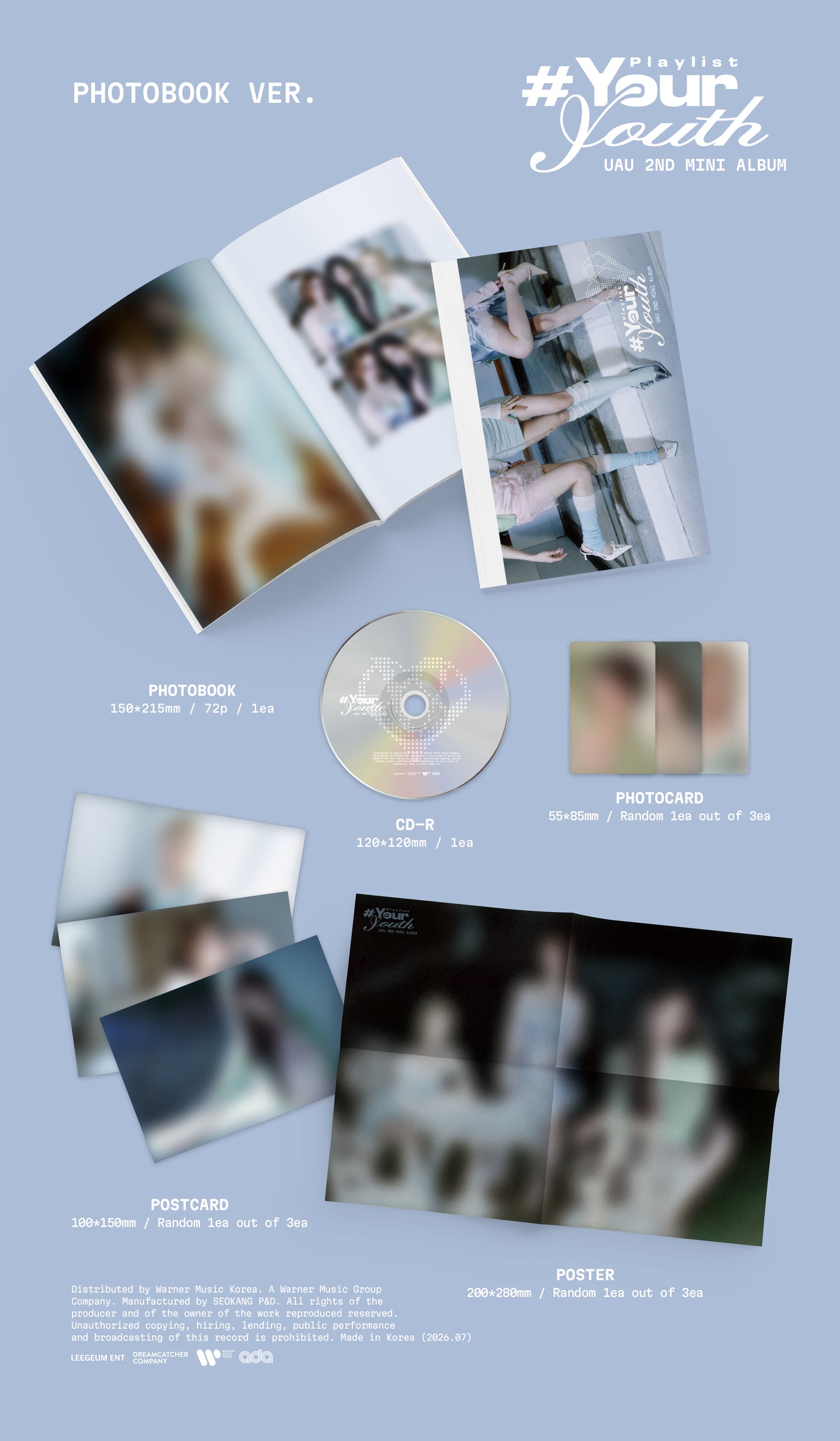 (Makestar Gift) UAU - 2nd Mini Album [Playlist #Your Youth] (PHOTOBOOK Ver.)