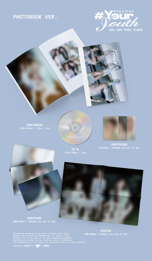 (Makestar Gift) UAU - 2nd Mini Album [Playlist #Your Youth] (PHOTOBOOK Ver.)