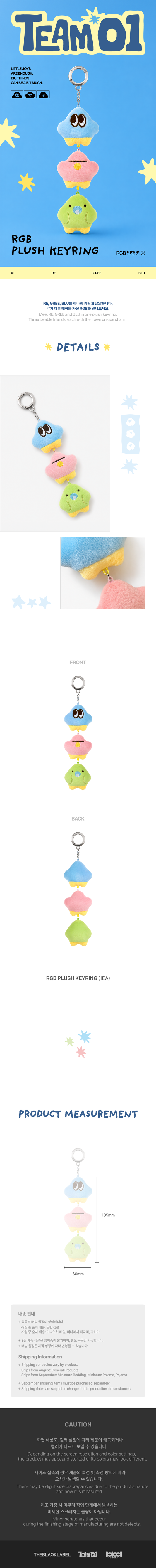 TEAM01 Official MD : RGB PLUSH KEYRING