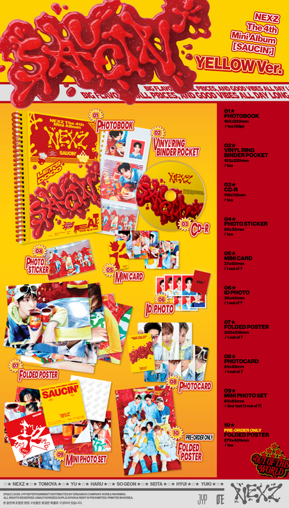 (Pre-order Bonus) NEXZ - 4th Mini Album [SAUCIN'] (Photobook Ver.)