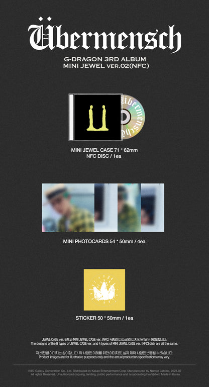 G-DRAGON - 3rd Album [Übermensch] (MINI JEWEL ver.) (NFC)