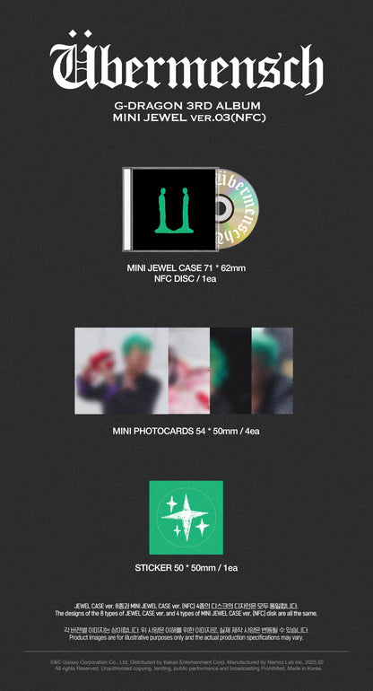 G-DRAGON - 3rd Album [Übermensch] (MINI JEWEL ver.) (NFC)