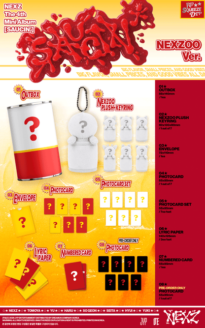 (Ktown4u Gift + Pre-order Bonus) NEXZ - 4th Mini Album [SAUCIN'] (NEXZOO Ver.)