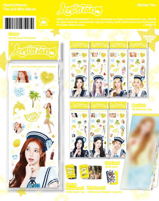 Hearts2Hearts - 2nd Mini Album [Lemon Tang] (Sticker Ver.) (SMART ALBUM)