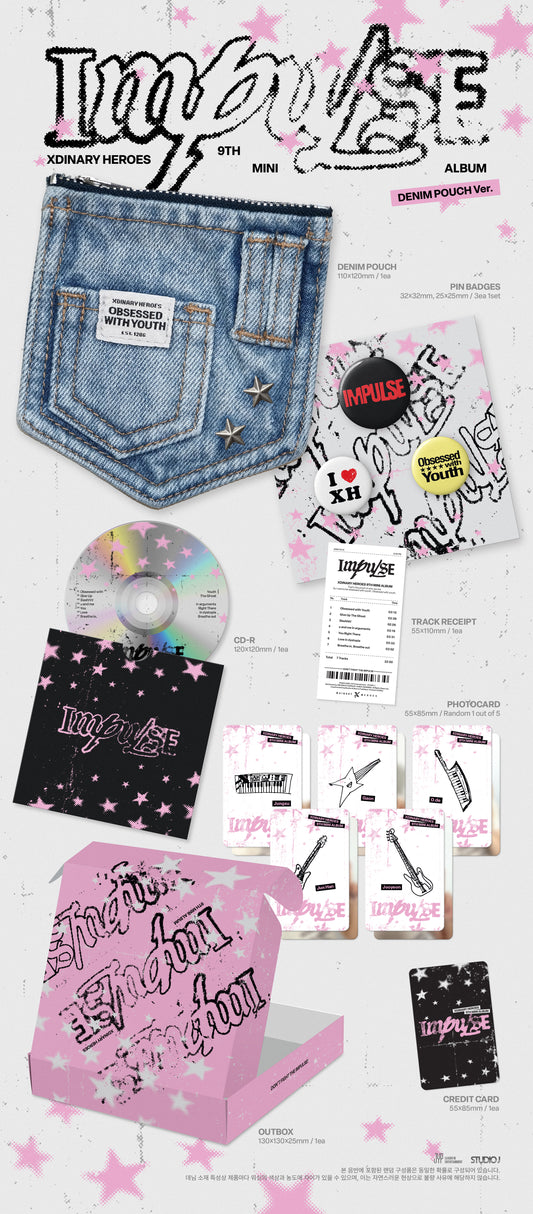 Xdinary Heroes - 9th Mini Album [IMPULSE] (DENIM POUCH Ver.)