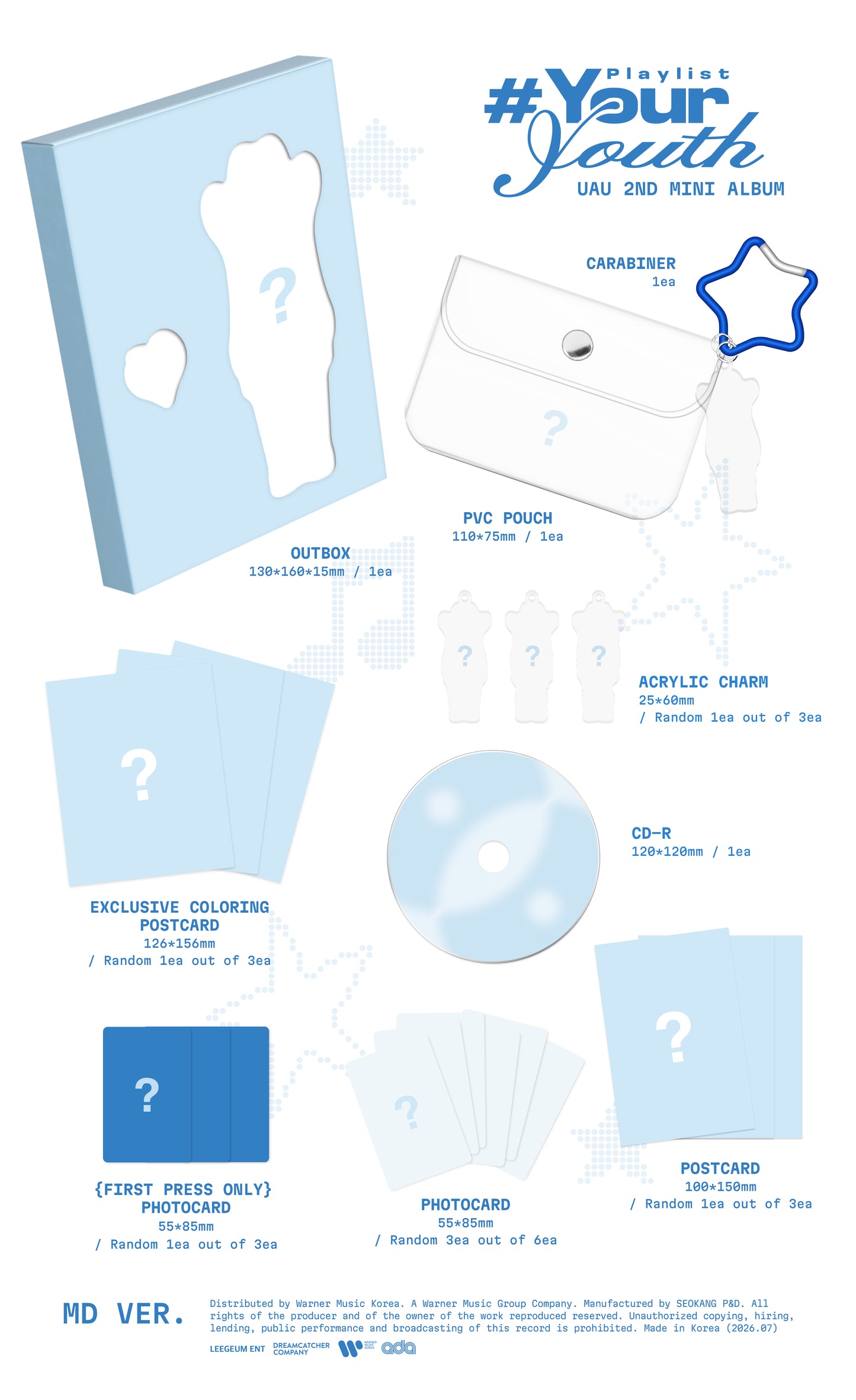 (Frist Press Gift) UAU - 2nd Mini Album [Playlist #Your Youth] (MD Ver.) (Limited Edition)