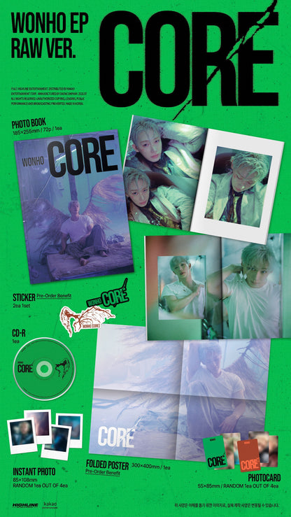 (Pre-order Gift) WONHO - EP Album [CORE] (Raw Ver./Shell Ver.)