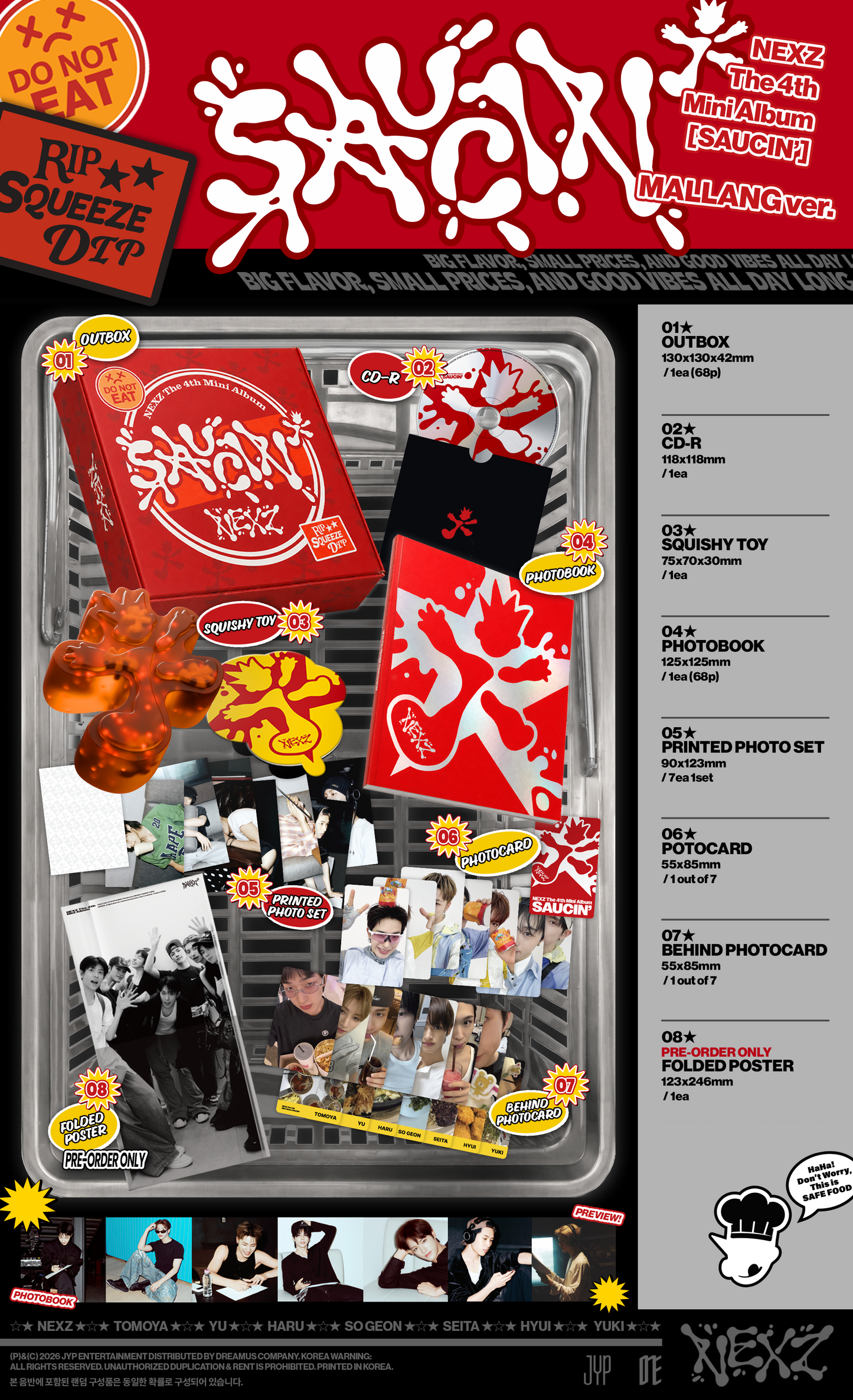 (Pre-order Bonus) NEXZ - 4th Mini Album [SAUCIN'] (MALLANG Ver.)