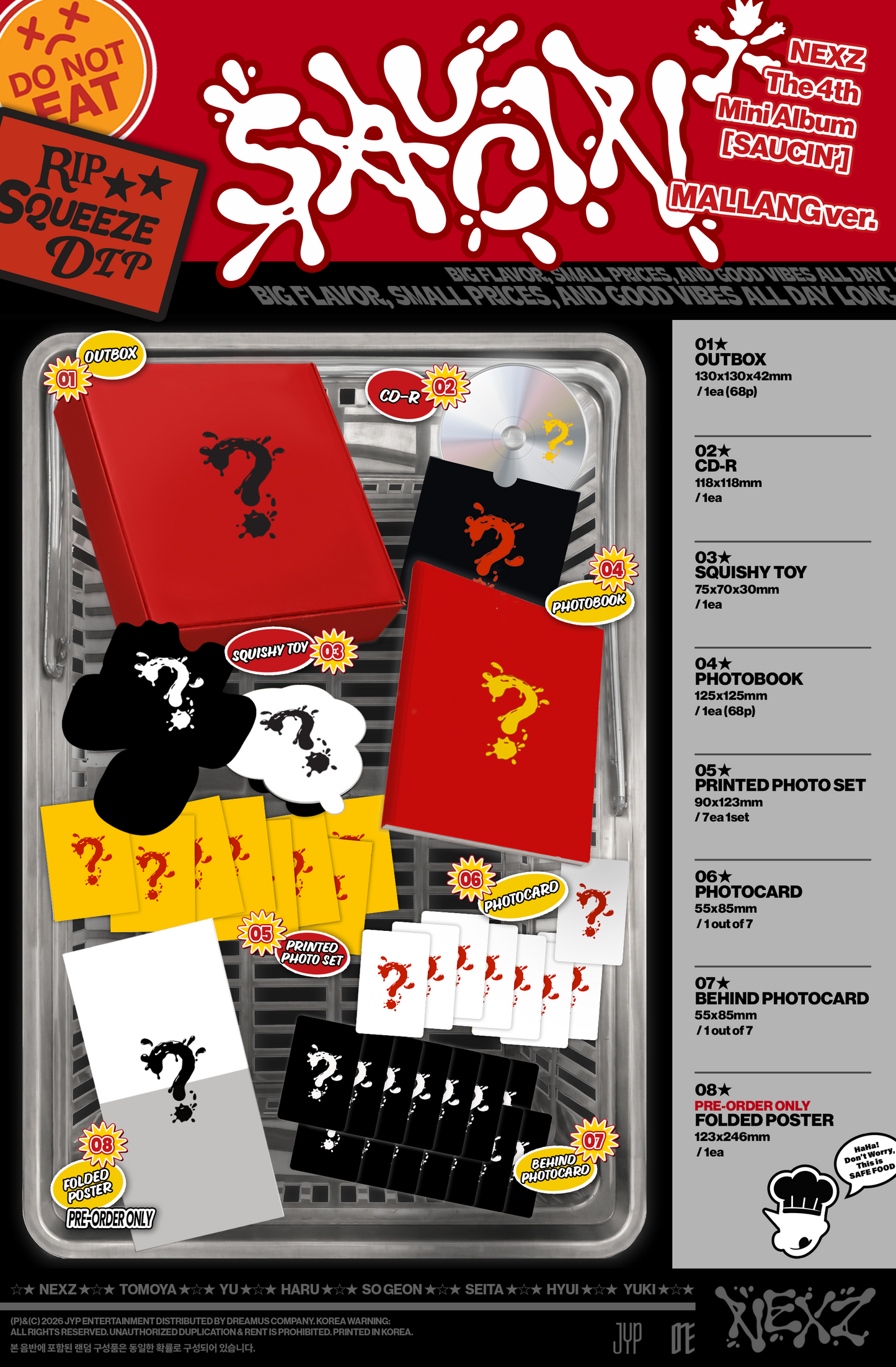 (Ktown4u Gift + Pre-order Bonus) NEXZ - 4th Mini Album [SAUCIN'] (MALLANG Ver.)