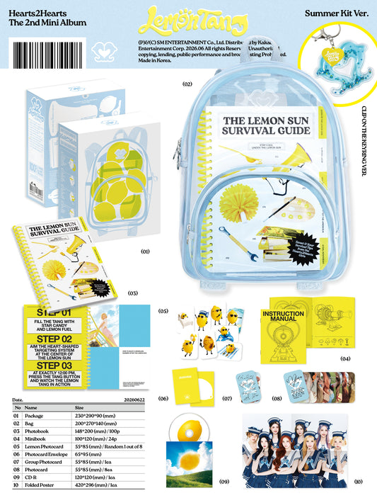 Hearts2Hearts - 2nd Mini Album [Lemon Tang] (Summer Kit Ver.) (Limited Edition)