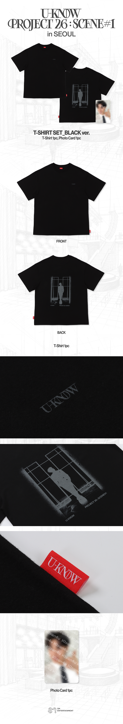 U-KNOW - [2026 [U-KNOW PROJECT 26 : SCENE#1] in SEOUL MD] T-SHIRT SET (BLACK Ver.)
