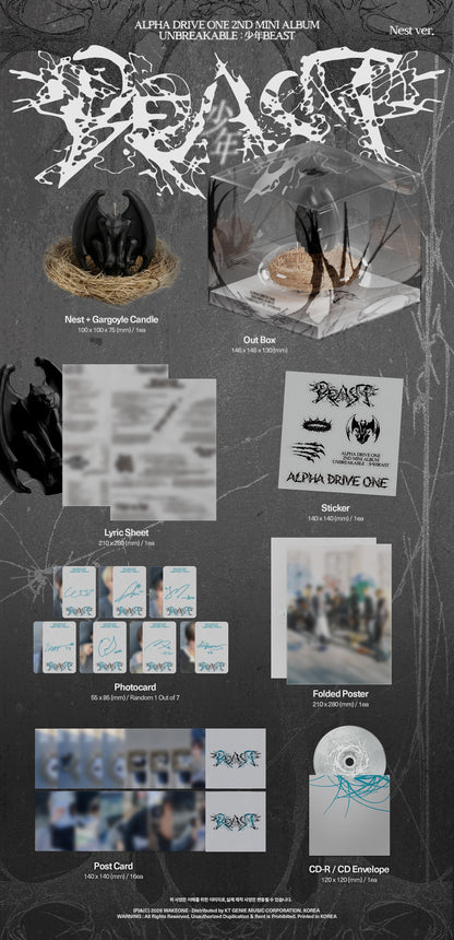 ALPHA DRIVE ONE - 2nd Mini Album [UNBREAKABLE : 少年BEAST] (Nest Ver.) (LIMITED)