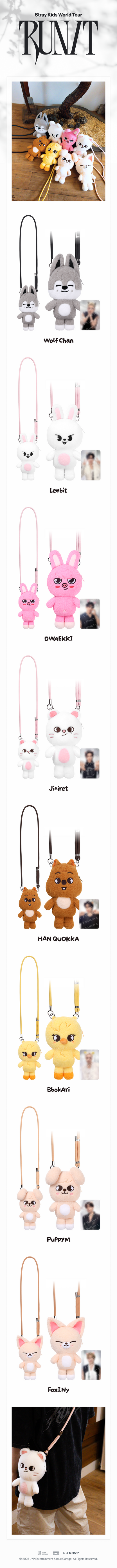 (+ Gift) Stray Kids - [2026 World Tour [RUN IT] MD] SKZOO PLUSH CROSS BAG