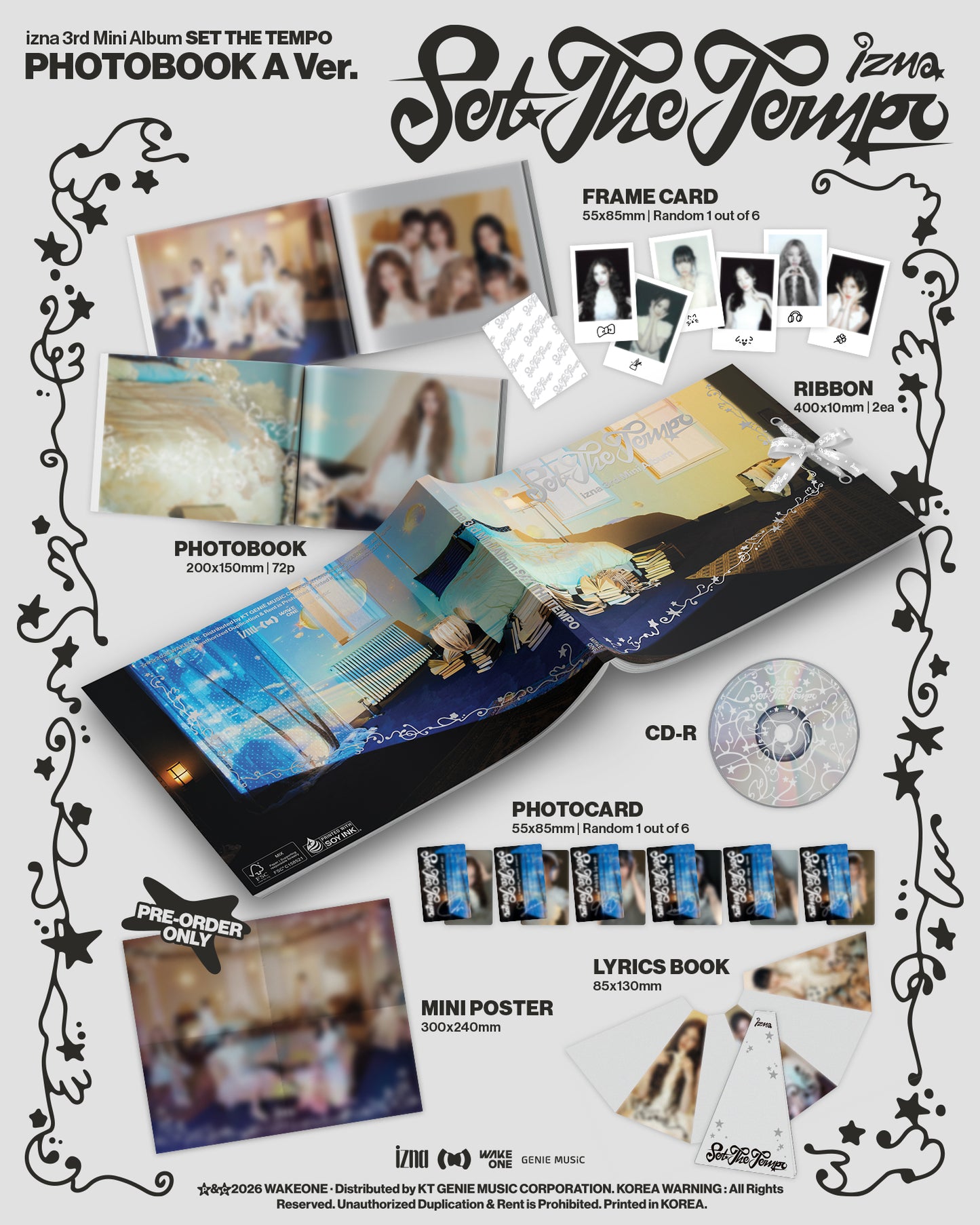 (Ktown Gift + Pre-order Gift) izna - 3rd Mini Album [SET THE TEMPO] (PHOTOBOOK Ver.)