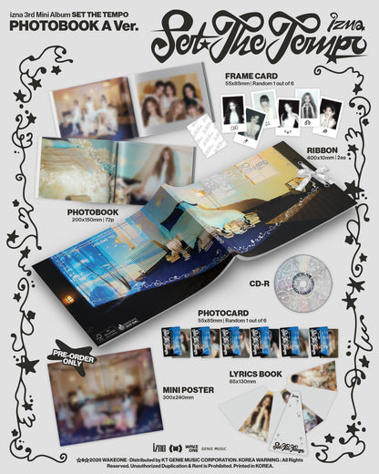 (Ktown Gift + Pre-order Gift) izna - 3rd Mini Album [SET THE TEMPO] (PHOTOBOOK Ver.)