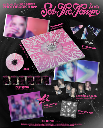 (Ktown Gift + Pre-order Gift) izna - 3rd Mini Album [SET THE TEMPO] (PHOTOBOOK Ver.)