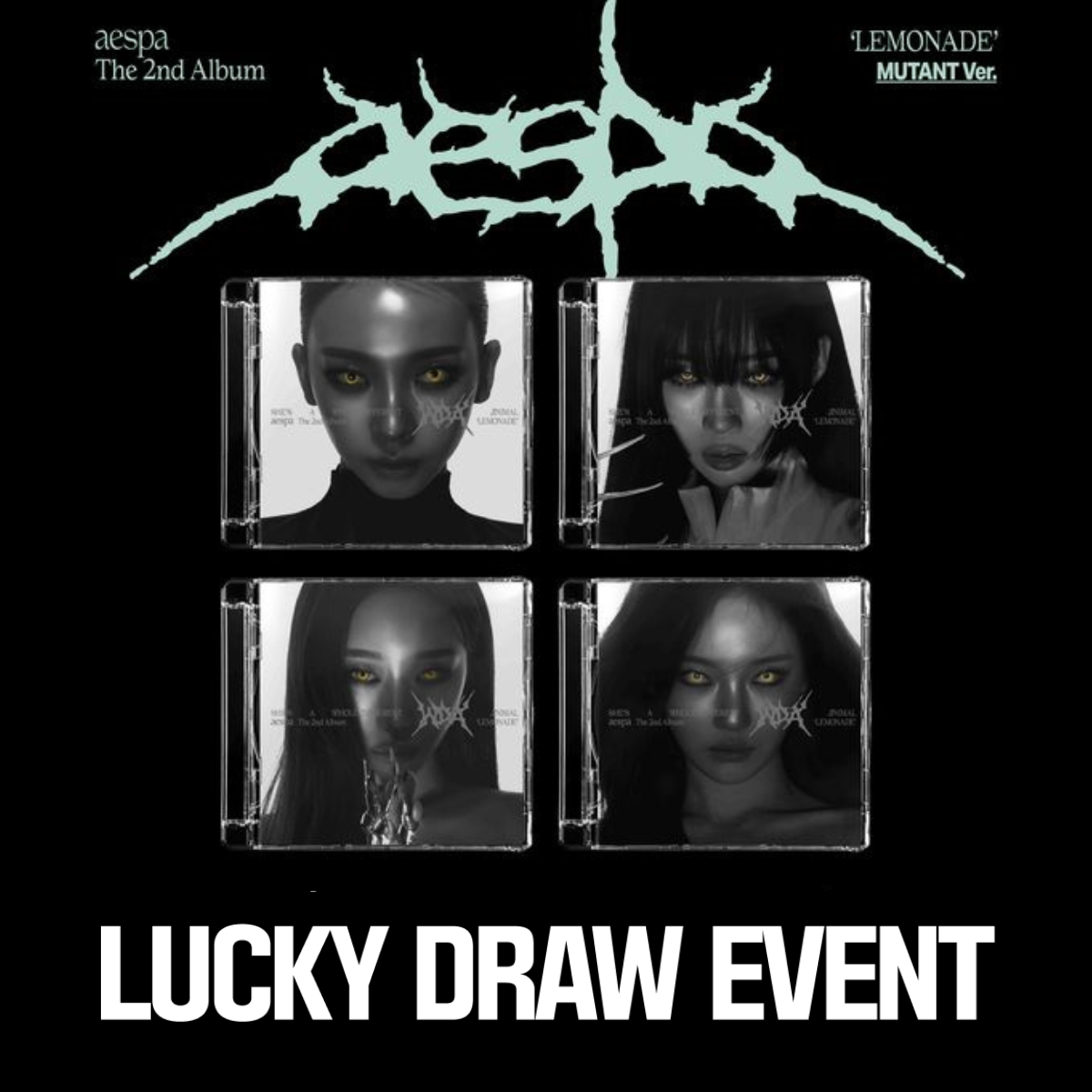 [Lucky Draw] aespa - 2nd Album [LEMONADE] (MUTANT Ver.) (Random Ver.)